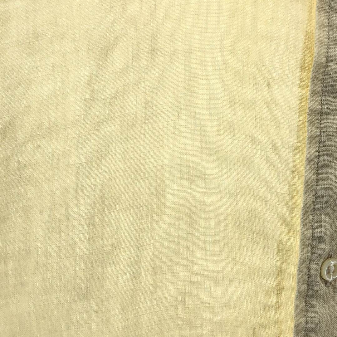 Ralph Lauren BLAKE short sleeve linen button down shirt, men's XL size linen ivory Vintage Second Hand