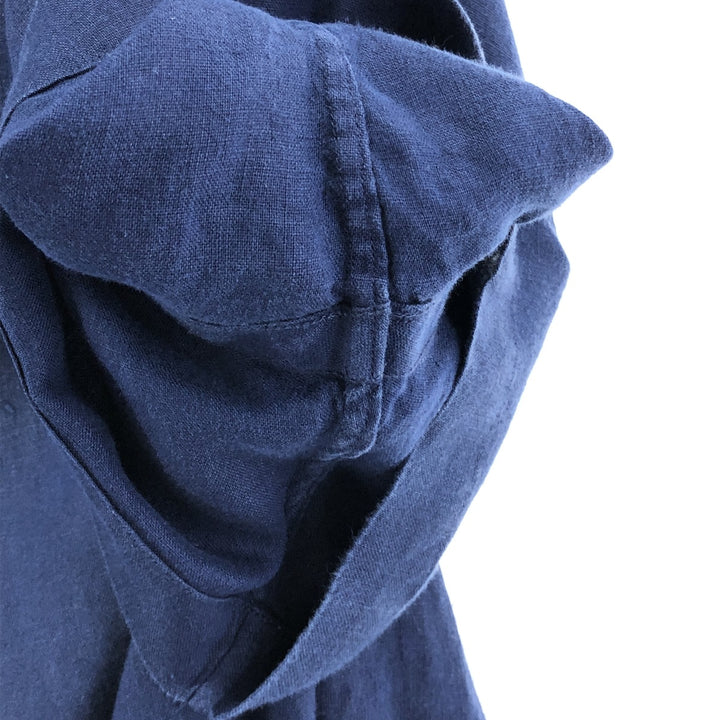 Ralph Lauren Classic Fit Short Sleeve Linen Button Down Shirt Men's XL linen navy blue type Vintage Second Hand
