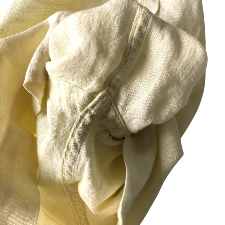 Barneys New York Short Sleeve Linen Shirt Box Shirt Made in Italy Men's S Size linen yellow type Vintage Second Hand