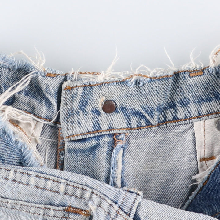 Levi's Custom Cut-Off Straight Denim Pants Women's M (w26) unclear Blue type light blue Vintage Second Hand
