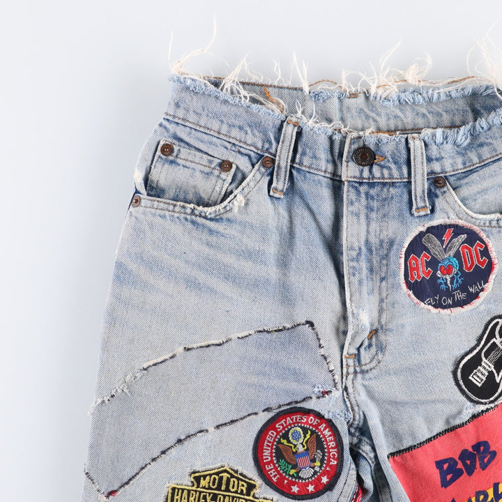 Levi's Custom Cut-Off Straight Denim Pants Women's M (w26) unclear Blue type light blue Vintage Second Hand