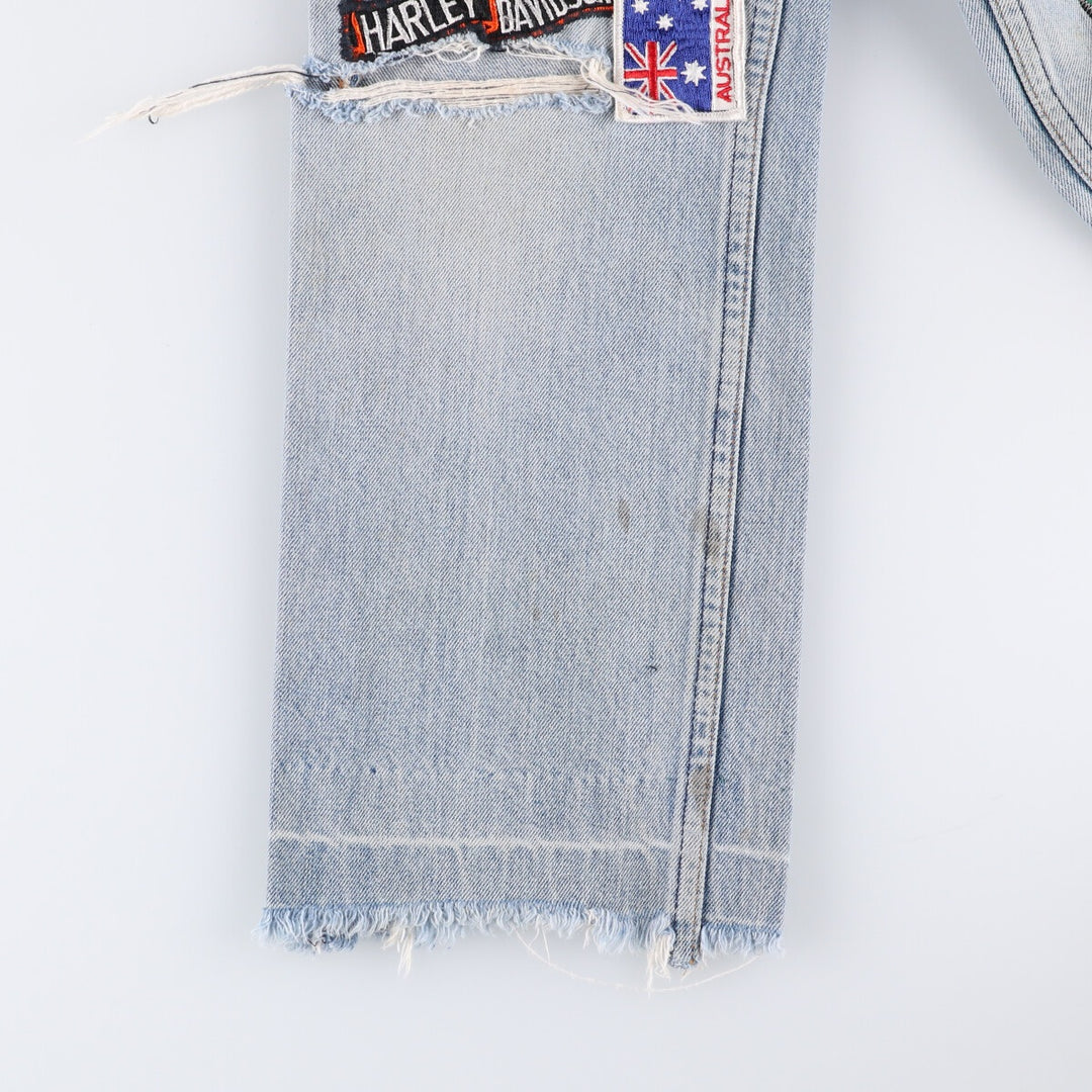 Levi's Custom Cut-Off Straight Denim Pants Women's M (w26) unclear Blue type light blue Vintage Second Hand