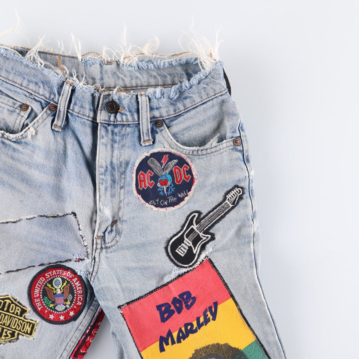 Levi's Custom Cut-Off Straight Denim Pants Women's M (w26) unclear Blue type light blue Vintage Second Hand