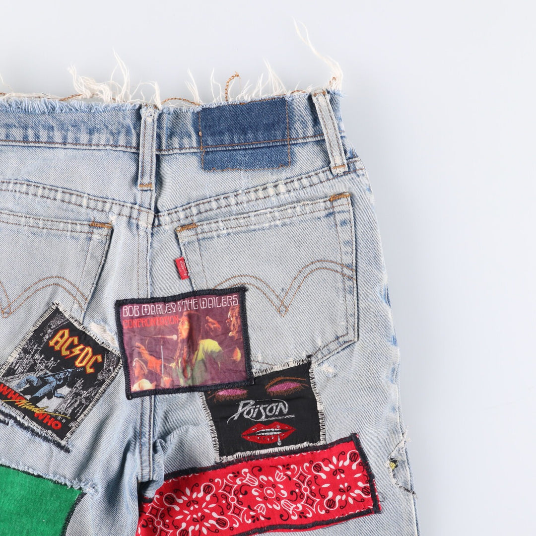 Levi's Custom Cut-Off Straight Denim Pants Women's M (w26) unclear Blue type light blue Vintage Second Hand