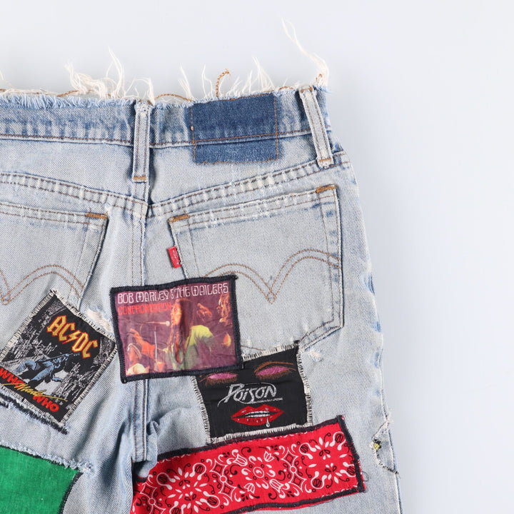Levi's Custom Cut-Off Straight Denim Pants Women's M (w26) unclear Blue type light blue Vintage Second Hand
