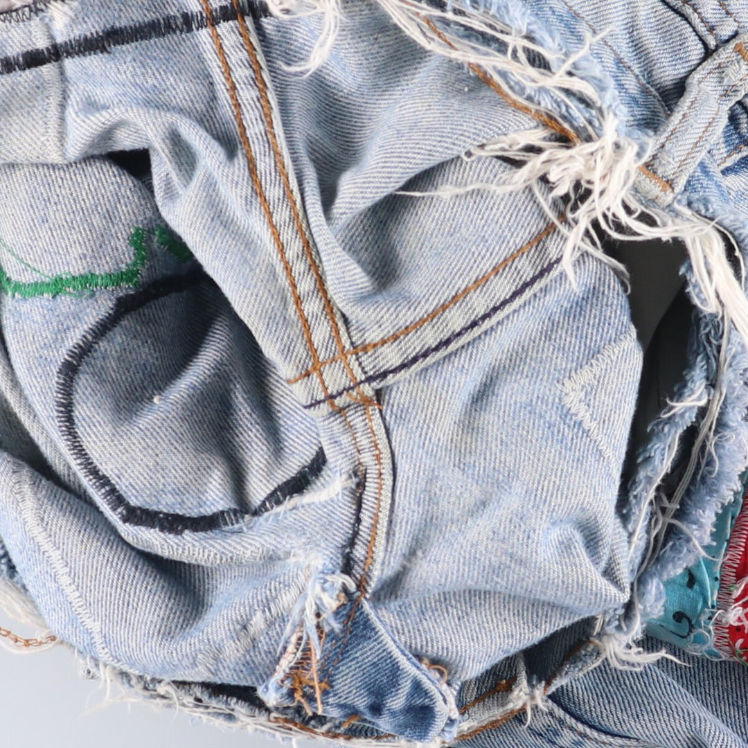 Levi's Custom Cut-Off Straight Denim Pants Women's M (w26) unclear Blue type light blue Vintage Second Hand