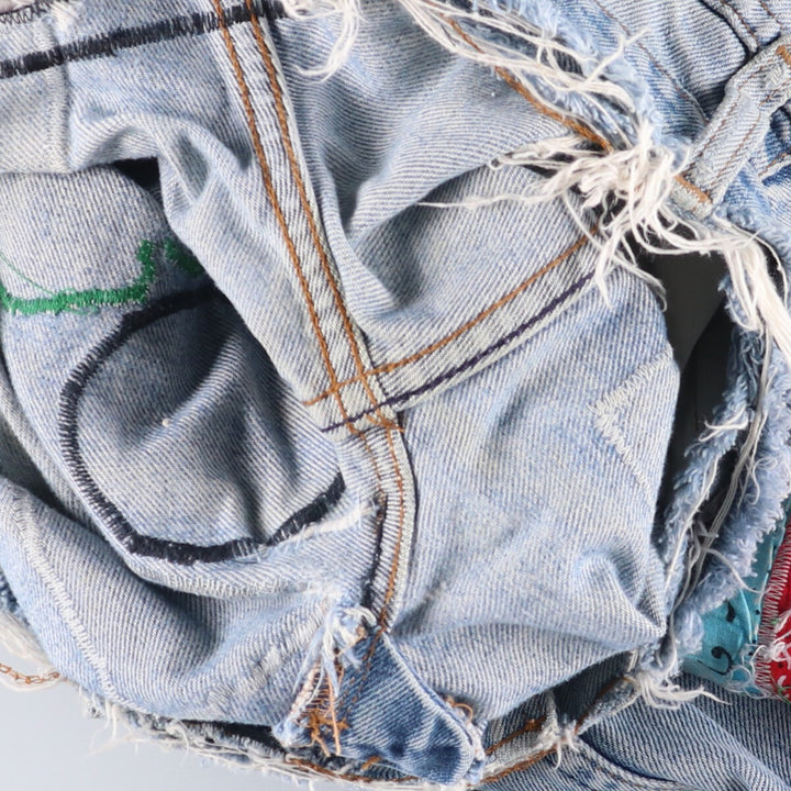 Levi's Custom Cut-Off Straight Denim Pants Women's M (w26) unclear Blue type light blue Vintage Second Hand