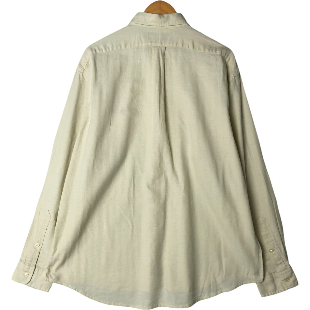 Ralph Lauren BLAKE long sleeve button down shirt, men's size L cotton unbleached Vintage Second Hand