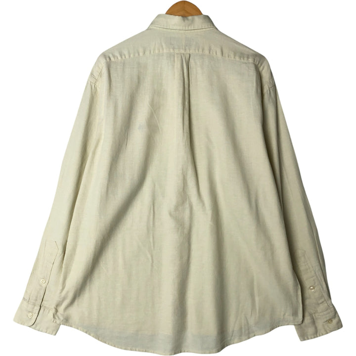 Ralph Lauren BLAKE long sleeve button down shirt, men's size L cotton unbleached Vintage Second Hand