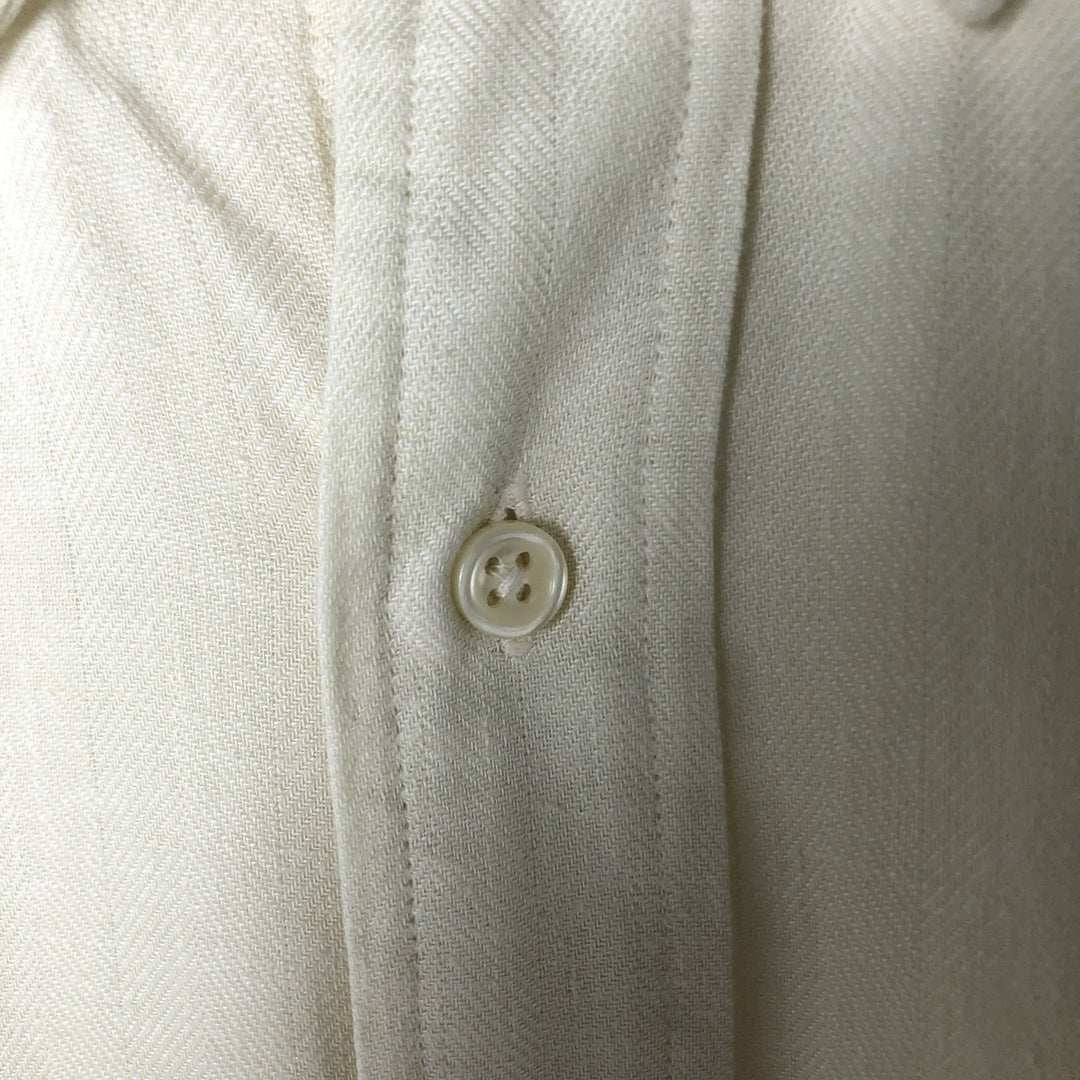 Ralph Lauren BLAKE long sleeve button down shirt, men's size L cotton unbleached Vintage Second Hand