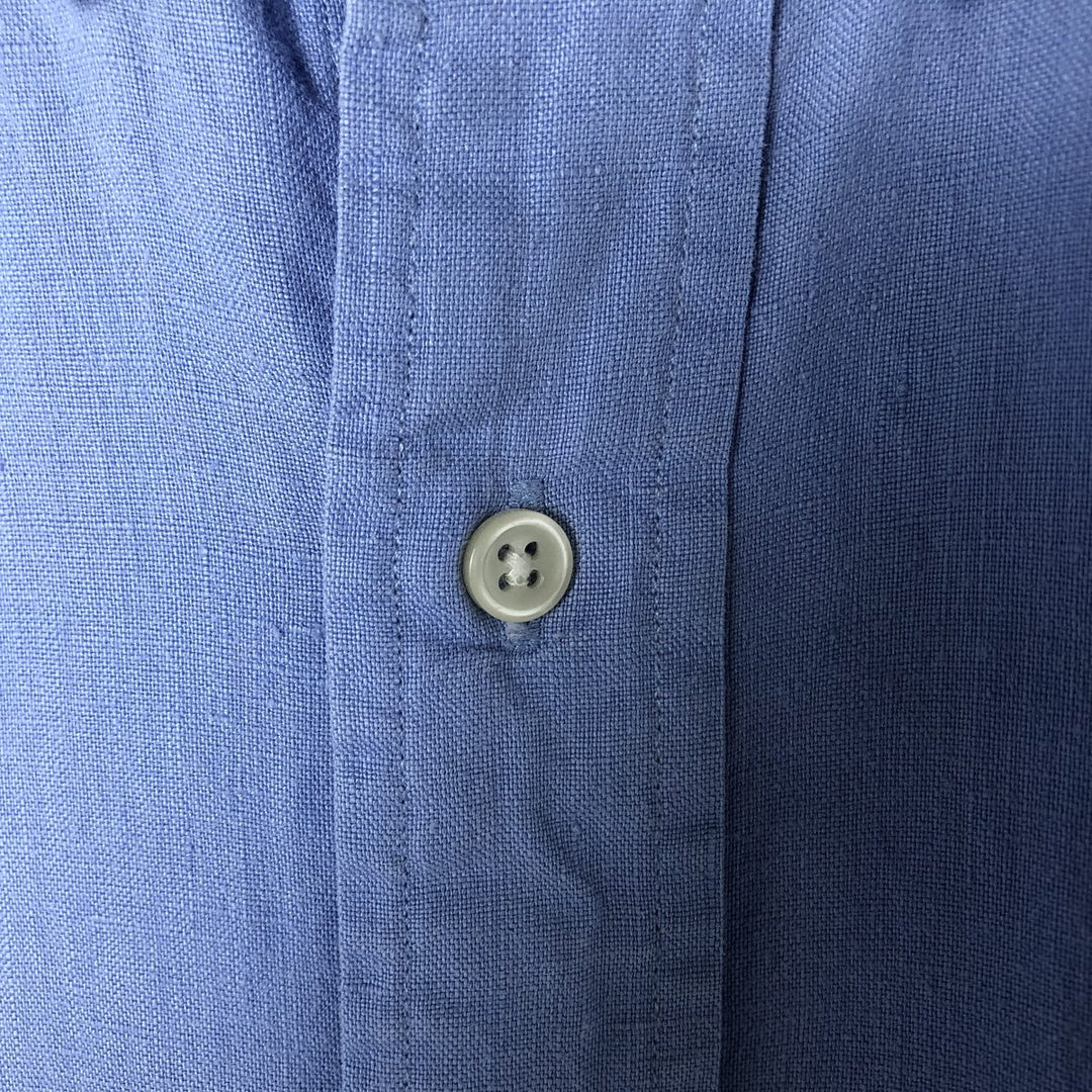 Ralph Lauren BLAKE long sleeve linen button down shirt, men's size L linen Blue type light blue Vintage Second Hand