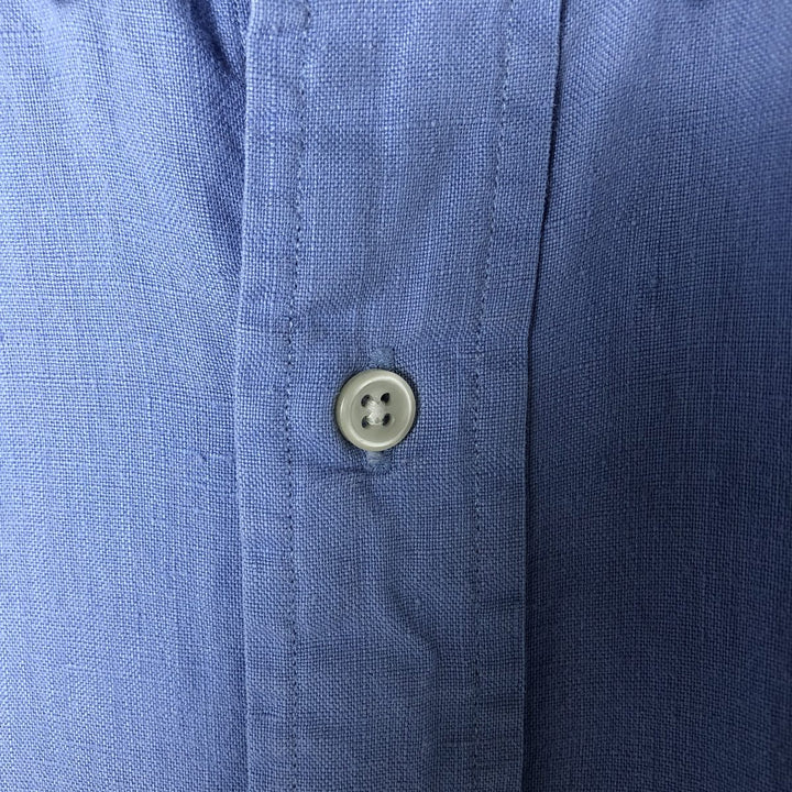 Ralph Lauren BLAKE long sleeve linen button down shirt, men's size L linen Blue type light blue Vintage Second Hand