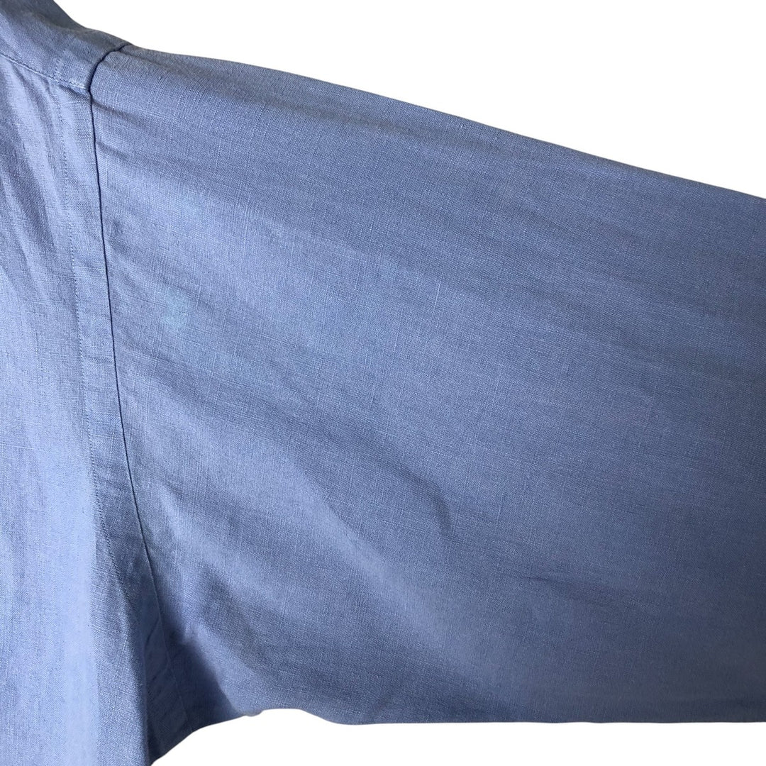 Ralph Lauren BLAKE long sleeve linen button down shirt, men's size L linen Blue type light blue Vintage Second Hand