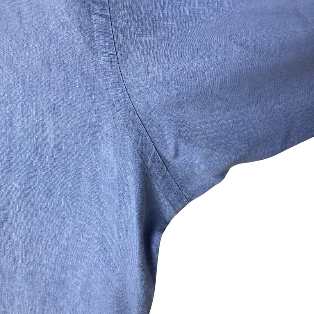 Ralph Lauren BLAKE long sleeve linen button down shirt, men's size L linen Blue type light blue Vintage Second Hand