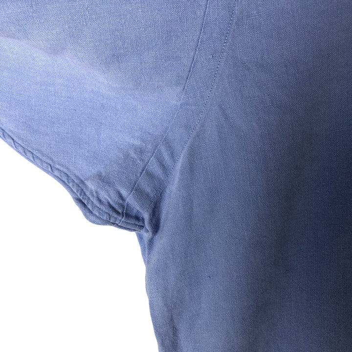 Ralph Lauren BLAKE long sleeve linen button down shirt, men's size L linen Blue type light blue Vintage Second Hand