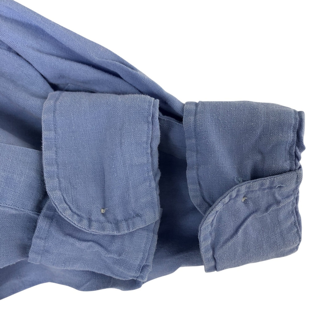 Ralph Lauren BLAKE long sleeve linen button down shirt, men's size L linen Blue type light blue Vintage Second Hand