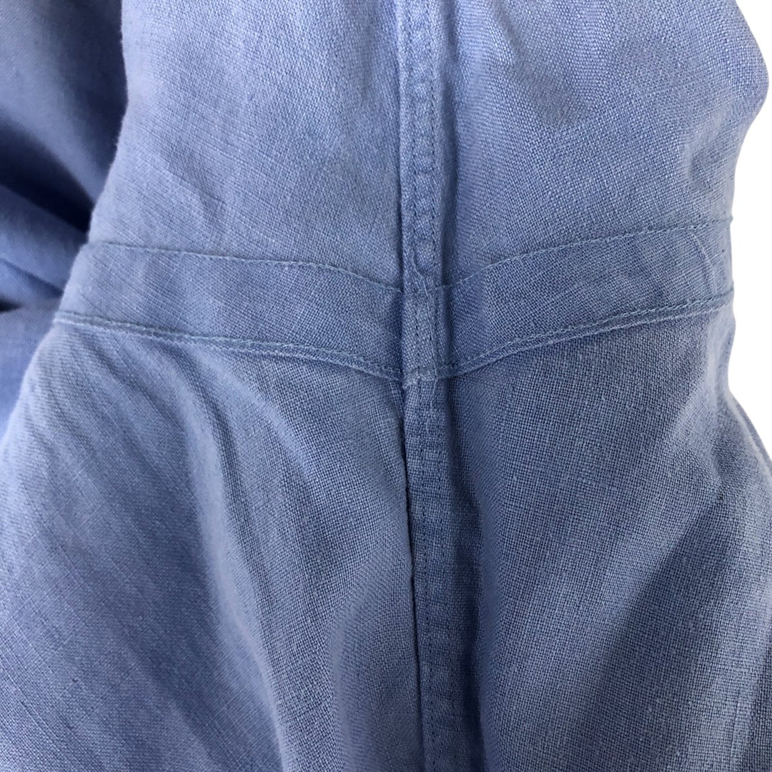 Ralph Lauren BLAKE long sleeve linen button down shirt, men's size L linen Blue type light blue Vintage Second Hand