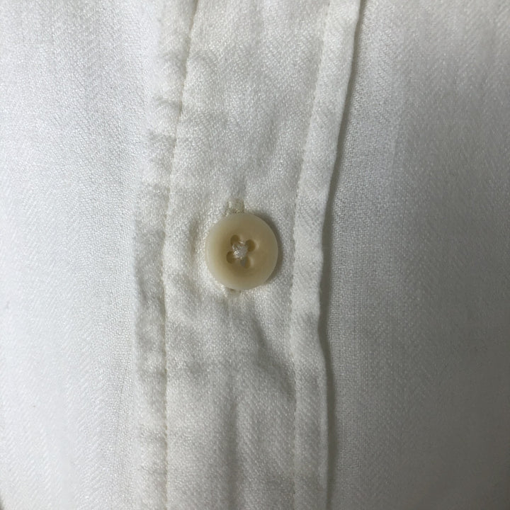 Ralph Lauren POLO RALPH LAUREN Long Sleeve Linen Shirt Men's XXL linen white type Vintage Second Hand