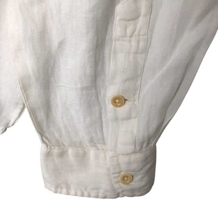 Ralph Lauren POLO RALPH LAUREN Long Sleeve Linen Shirt Men's XXL linen white type Vintage Second Hand