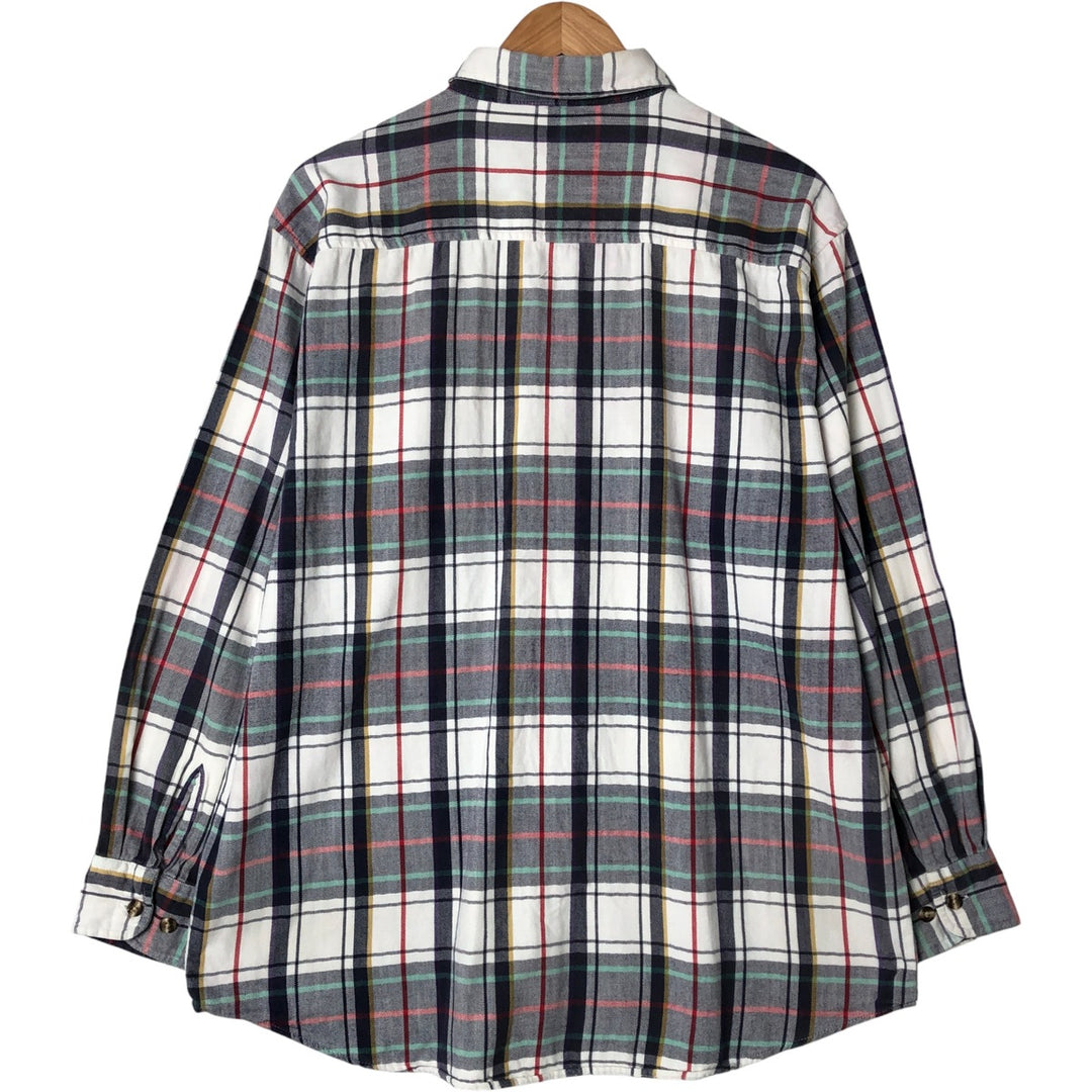 90'S Vintage Big Mac Herringbone Long Sleeve Flannel Check Shirt, Men's Size L cotton navy blue type Vintage Second Hand