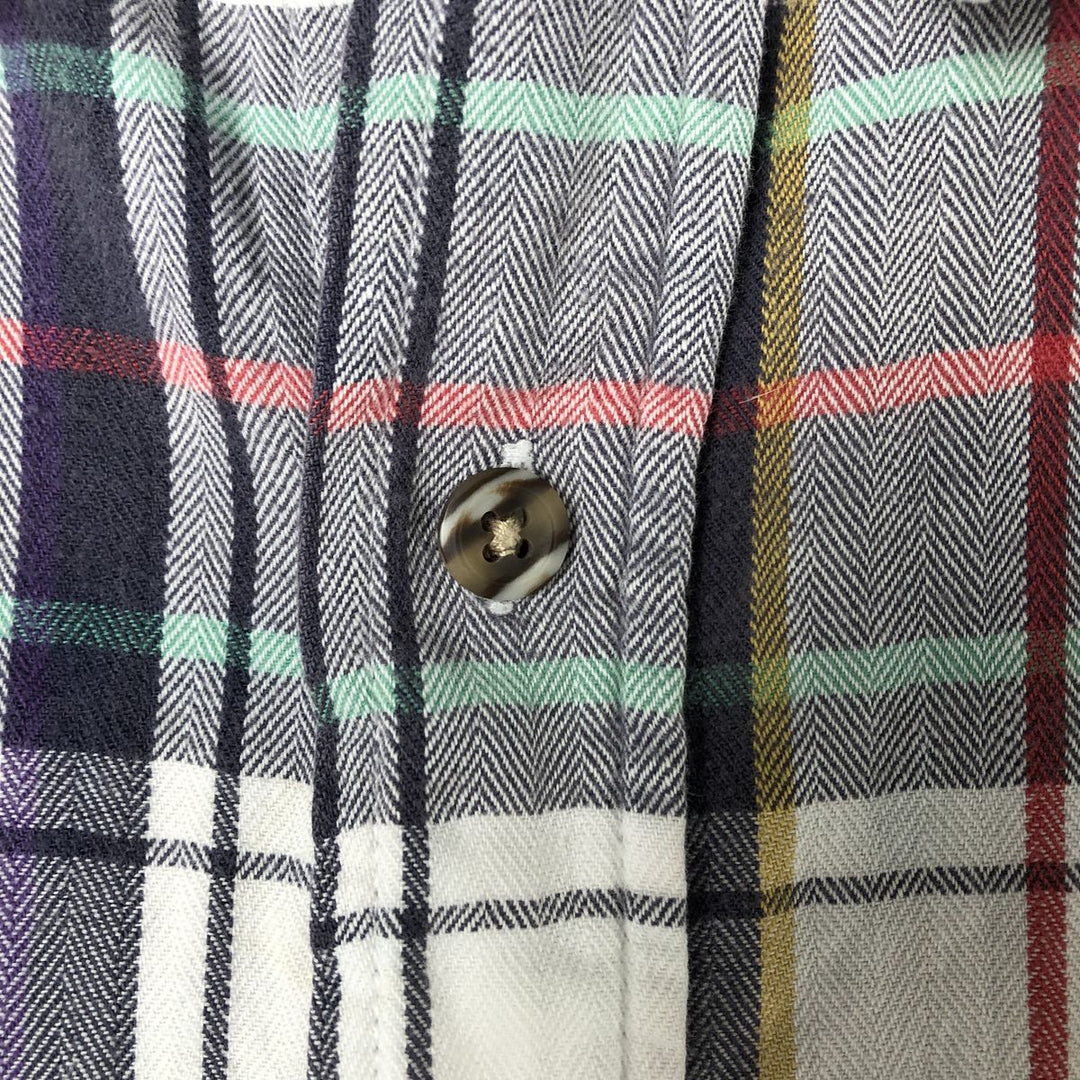 90'S Vintage Big Mac Herringbone Long Sleeve Flannel Check Shirt, Men's Size L cotton navy blue type Vintage Second Hand