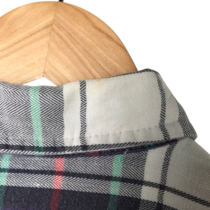 90'S Vintage Big Mac Herringbone Long Sleeve Flannel Check Shirt, Men's Size L cotton navy blue type Vintage Second Hand