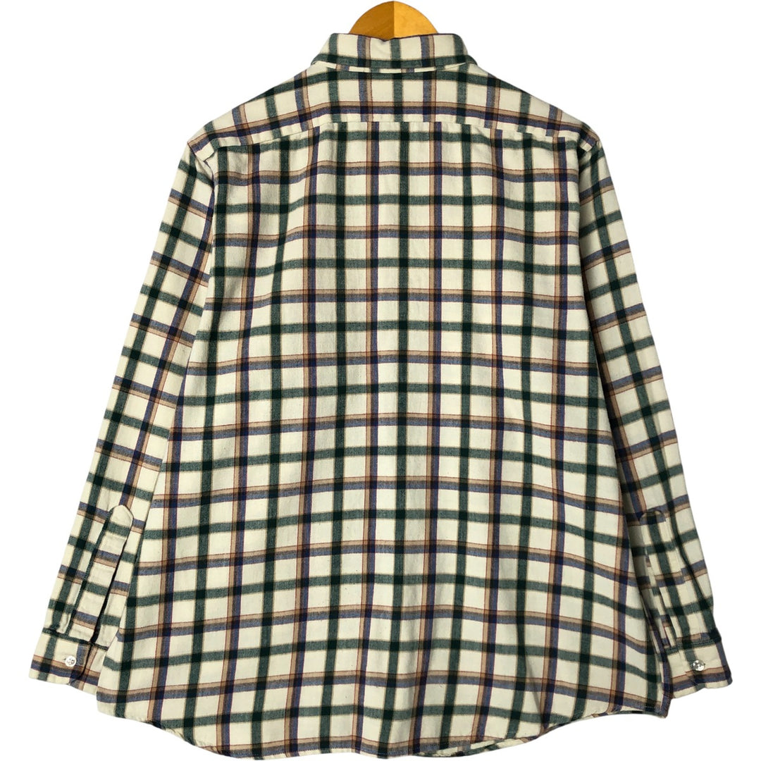 80'S LLBean Long Sleeve Button Down Flannel Check Shirt Made in USA Women's Size L Vintage cotton multicolor Vintage Second Hand