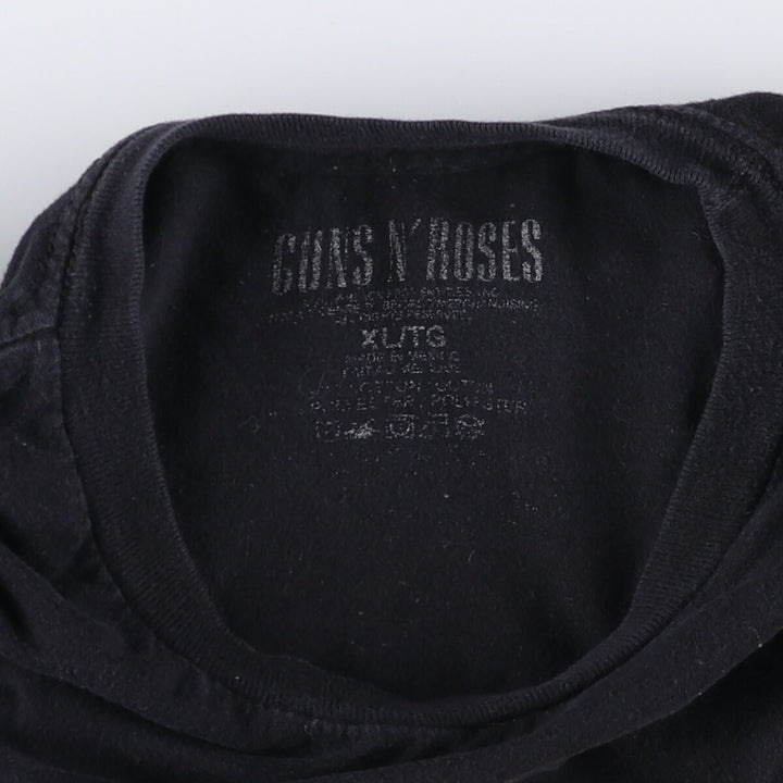 GUNS N' ROSES Skull Pattern Hat, Made in Mexico, Men's XL cotton Beige type Vintage Second Hand