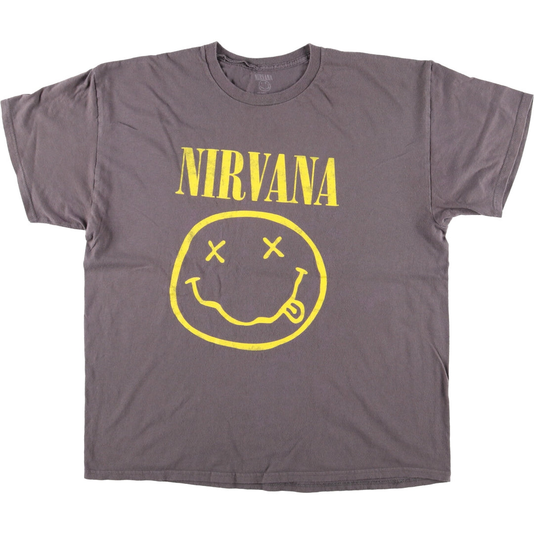 NIRVANA Nirvana Band T-shirt, Band T, Men's XL size cotton gray type Vintage Second Hand