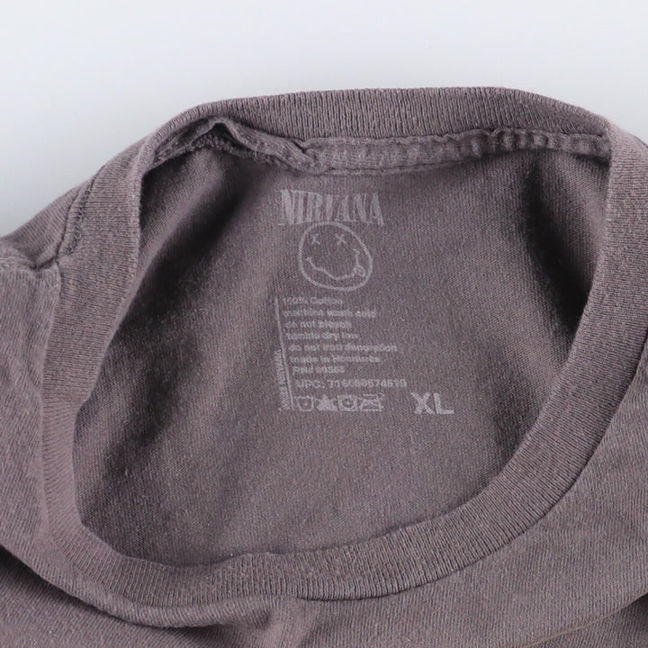 NIRVANA Nirvana Band T-shirt, Band T, Men's XL size cotton gray type Vintage Second Hand