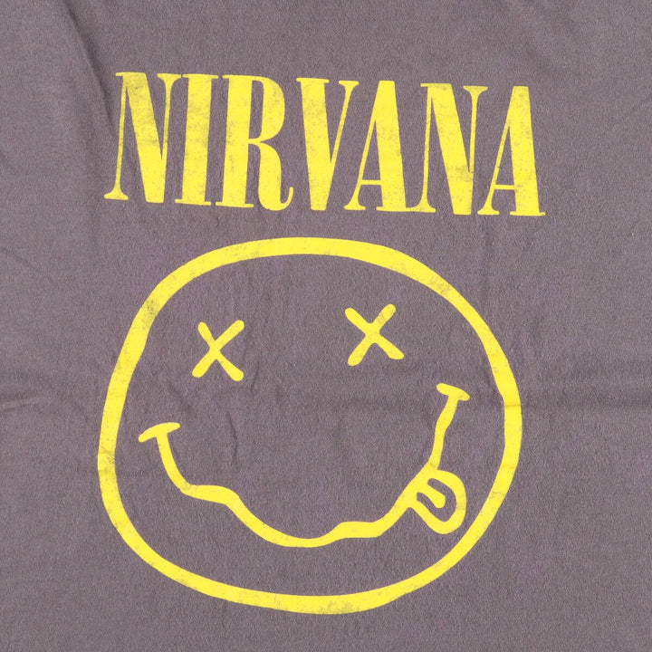 NIRVANA Nirvana Band T-shirt, Band T, Men's XL size cotton gray type Vintage Second Hand