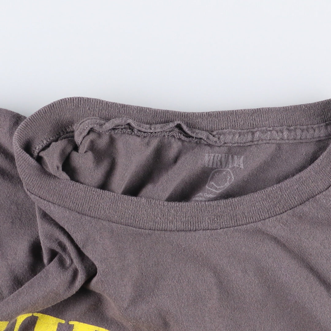 NIRVANA Nirvana Band T-shirt, Band T, Men's XL size cotton gray type Vintage Second Hand
