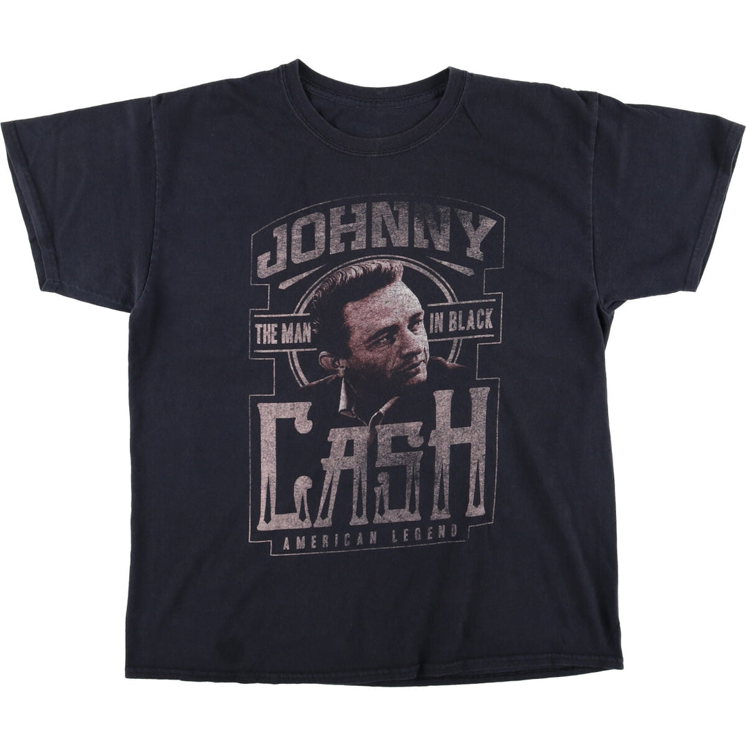 JOHNNY CASH Johnny Cash Band T-shirt Band T Men's L size cotton black type Vintage Second Hand