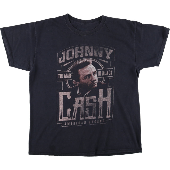 JOHNNY CASH Johnny Cash Band T-shirt Band T Men's L size cotton black type Vintage Second Hand