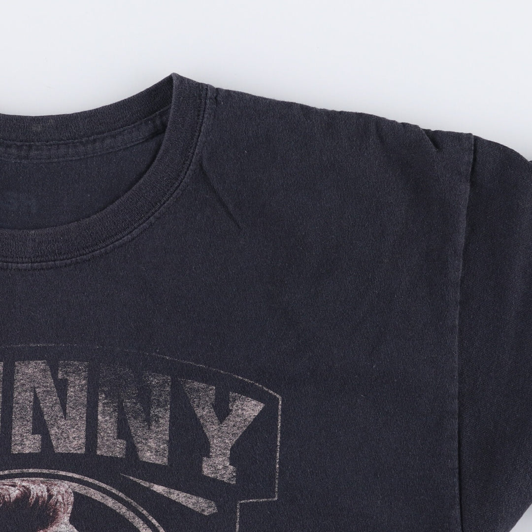 JOHNNY CASH Johnny Cash Band T-shirt Band T Men's L size cotton black type Vintage Second Hand