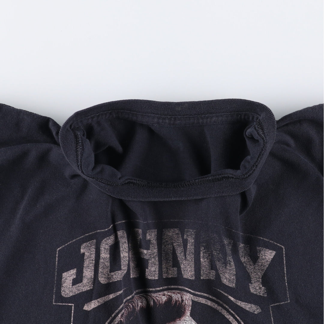 JOHNNY CASH Johnny Cash Band T-shirt Band T Men's L size cotton black type Vintage Second Hand