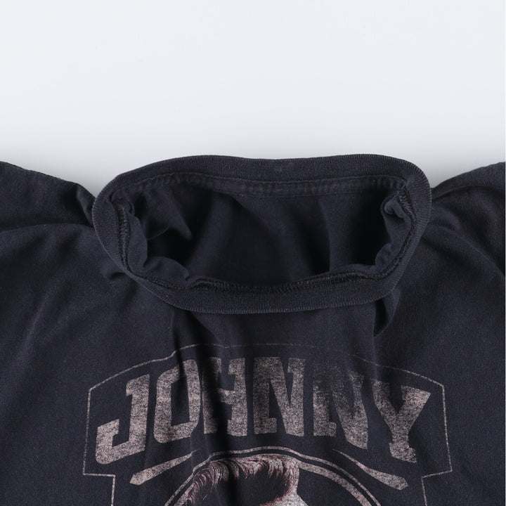 JOHNNY CASH Johnny Cash Band T-shirt Band T Men's L size cotton black type Vintage Second Hand