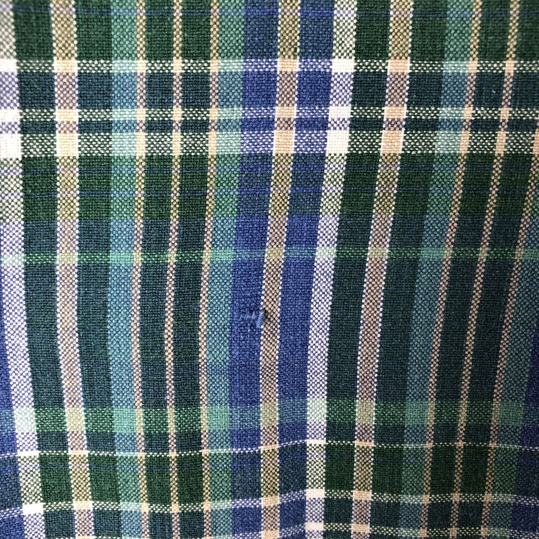 Dockers short sleeve button down check shirt, men's XL size cotton green type Vintage Second Hand