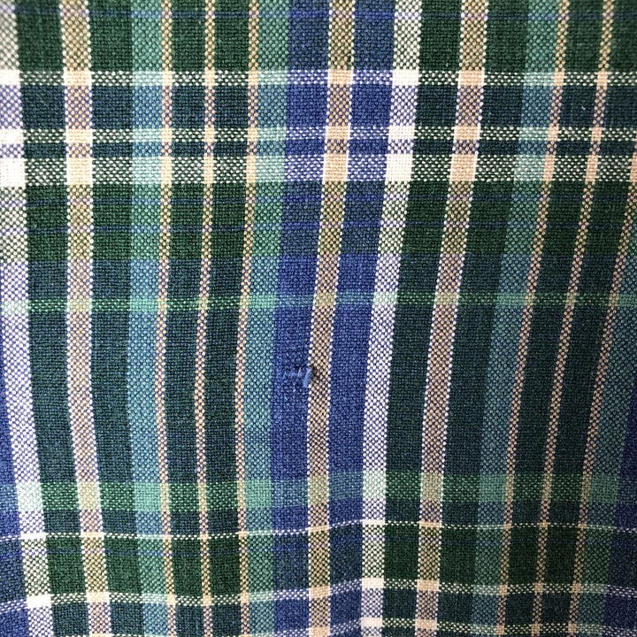 Dockers short sleeve button down check shirt, men's XL size cotton green type Vintage Second Hand