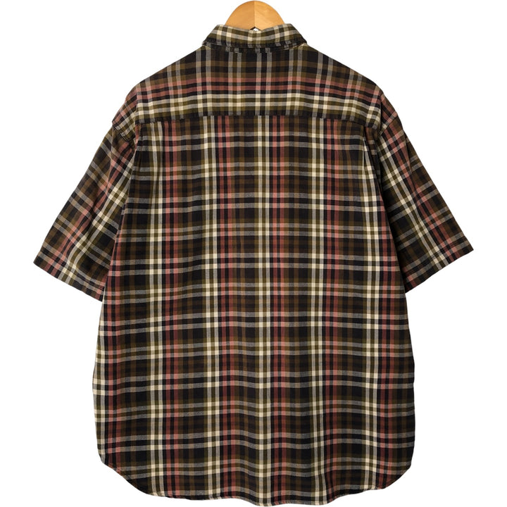 Dockers Short Sleeve Cotton Check Shirt, Men's Size L cotton Khaki type sage green Vintage Second Hand