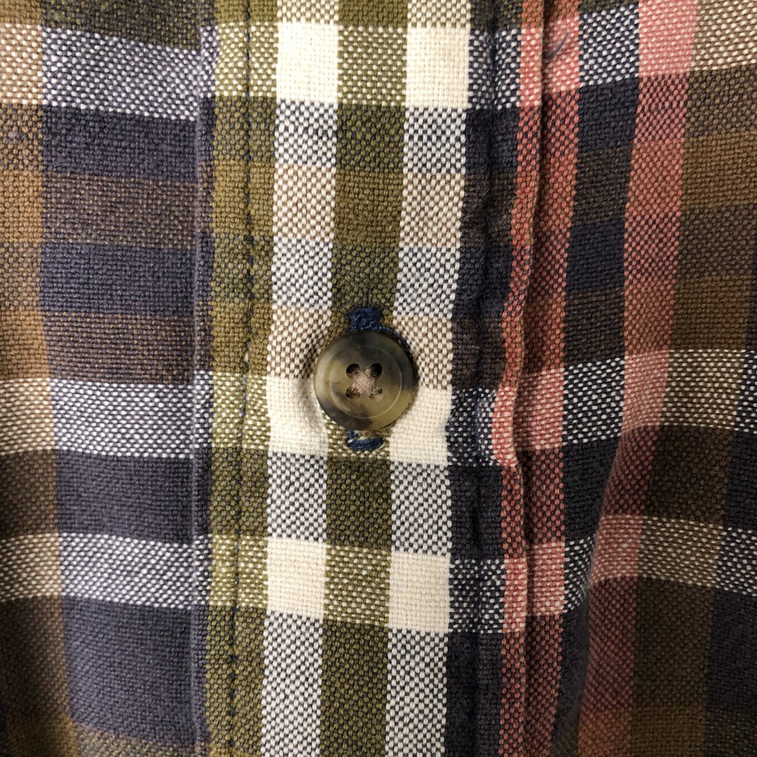 Dockers Short Sleeve Cotton Check Shirt, Men's Size L cotton Khaki type sage green Vintage Second Hand