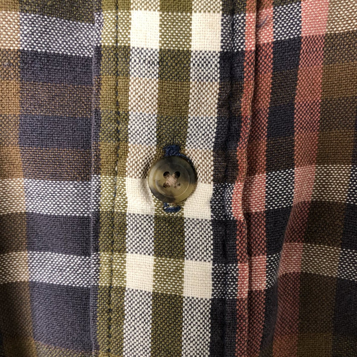 Dockers Short Sleeve Cotton Check Shirt, Men's Size L cotton Khaki type sage green Vintage Second Hand