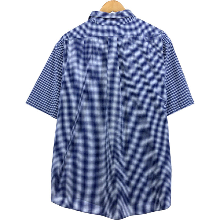 Brooks Brothers REGENT Short Sleeve Button-Down Check Shirt, Men's Size XL cotton blue type Vintage Second Hand