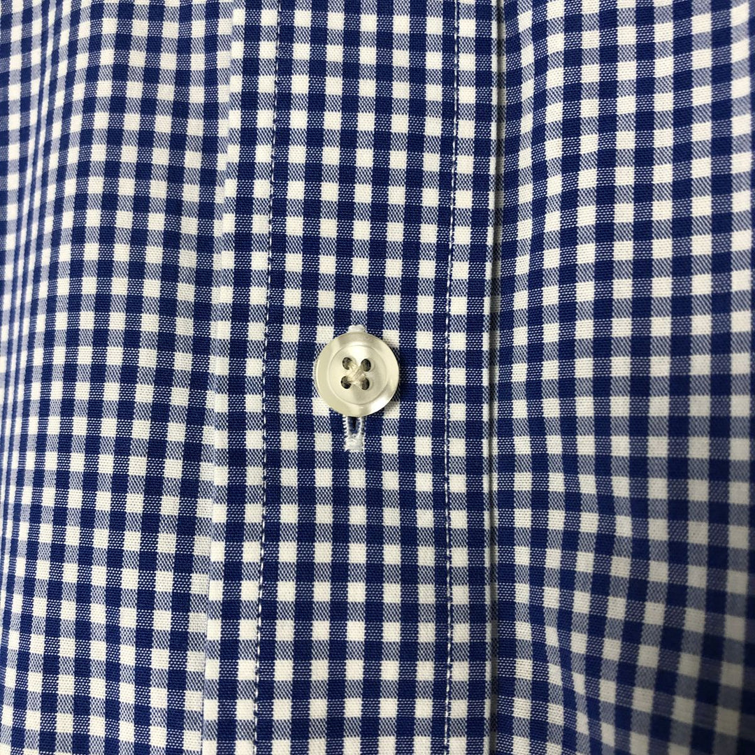 Brooks Brothers REGENT Short Sleeve Button-Down Check Shirt, Men's Size XL cotton blue type Vintage Second Hand