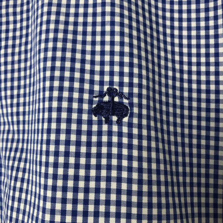 Brooks Brothers REGENT Short Sleeve Button-Down Check Shirt, Men's Size XL cotton blue type Vintage Second Hand