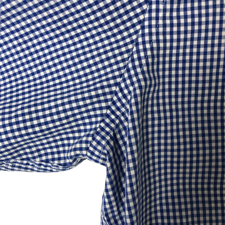 Brooks Brothers REGENT Short Sleeve Button-Down Check Shirt, Men's Size XL cotton blue type Vintage Second Hand