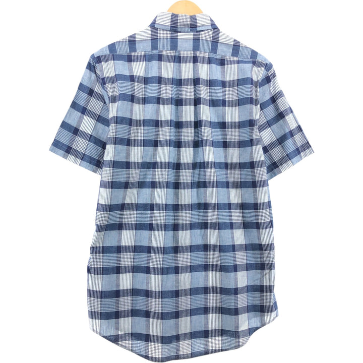 Brooks Brothers REGENT short sleeve button down check shirt men's size M cotton blue type Vintage Second Hand