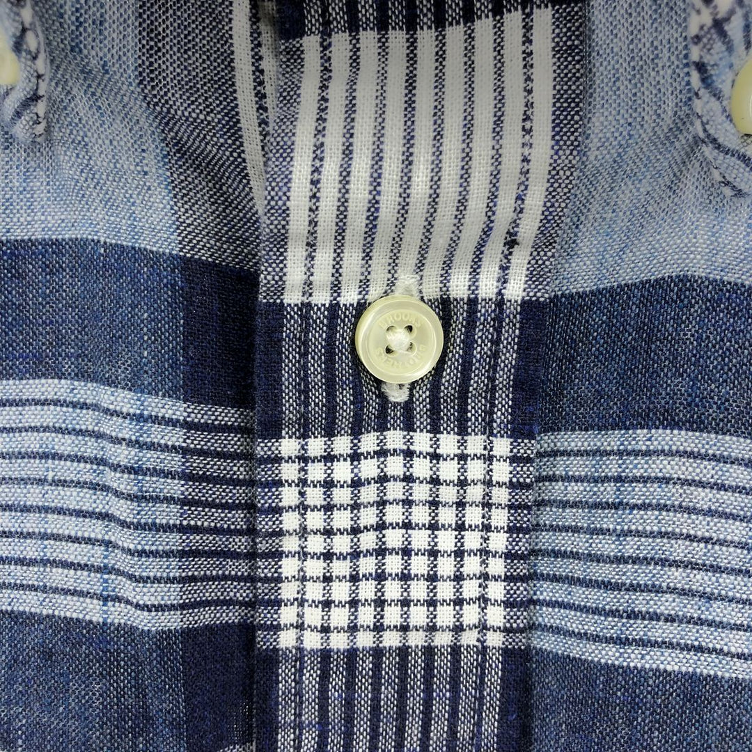Brooks Brothers REGENT short sleeve button down check shirt men's size M cotton blue type Vintage Second Hand
