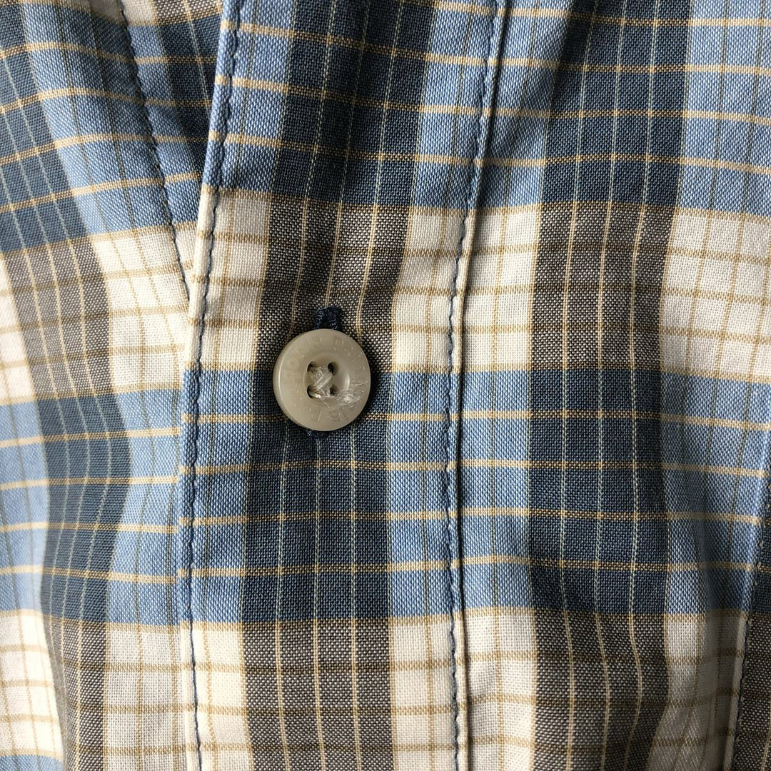 Patagonia Fezzman Shirt (53962SP11), short-sleeved cotton check shirt, men's size L Organic cotton Blue type light blue Vintage Second Hand