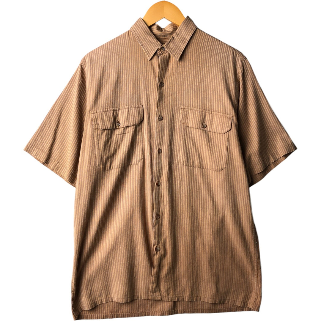 Vintage 1980'S Banana Republic short-sleeved cotton box shirt, size L, men's. cotton beige type brown Vintage Second Hand